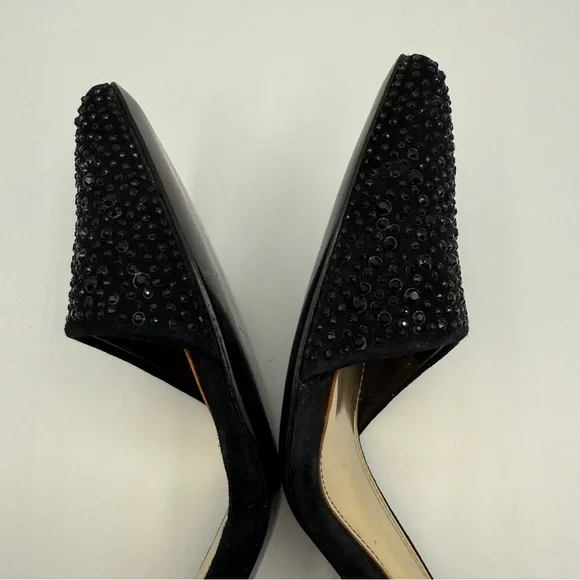 COACH Camille Heels Black Suede Rhinestone Pointed Toe Pumps 6.5 - Picture 11 of 16